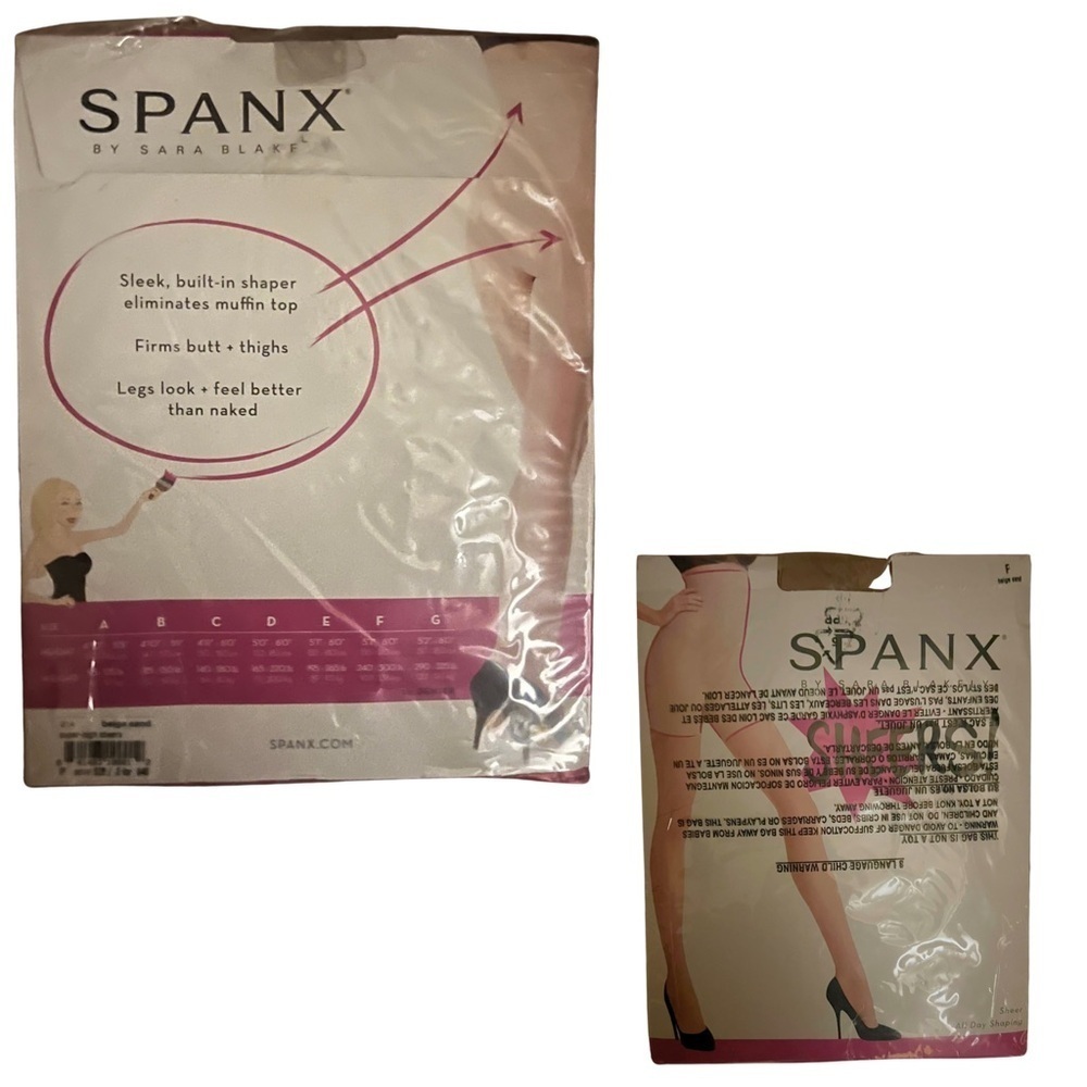 Spanx by Sara Blakely Super High Sheers Beige Sand Size F 240-300 lbs NEW